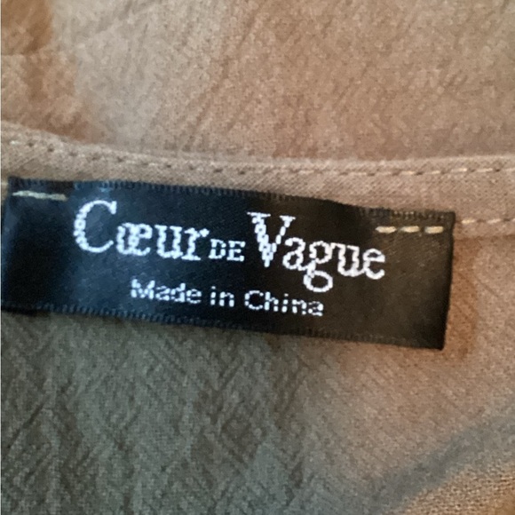 Olive Sleeveless Tiered Blouse, Stretch, Plus Size 2X - Picture 10 of 10